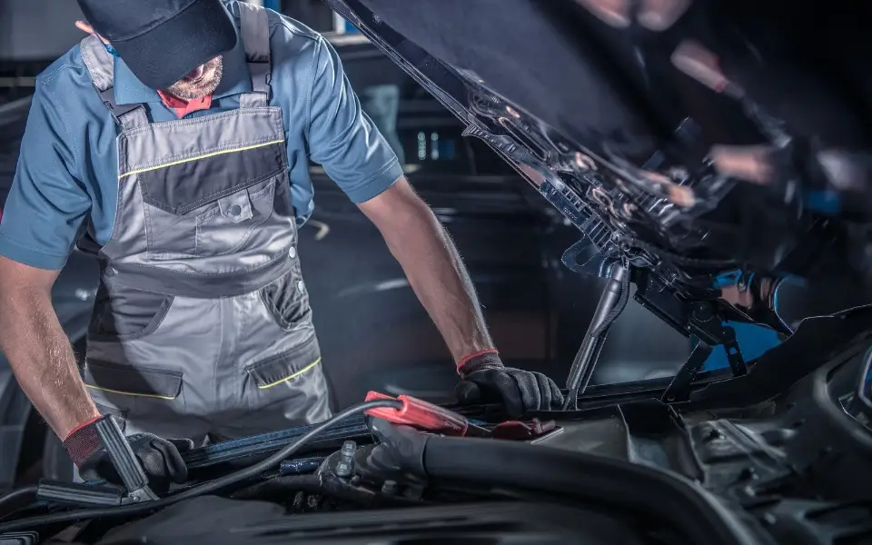 Illustration: technician checking under the hood